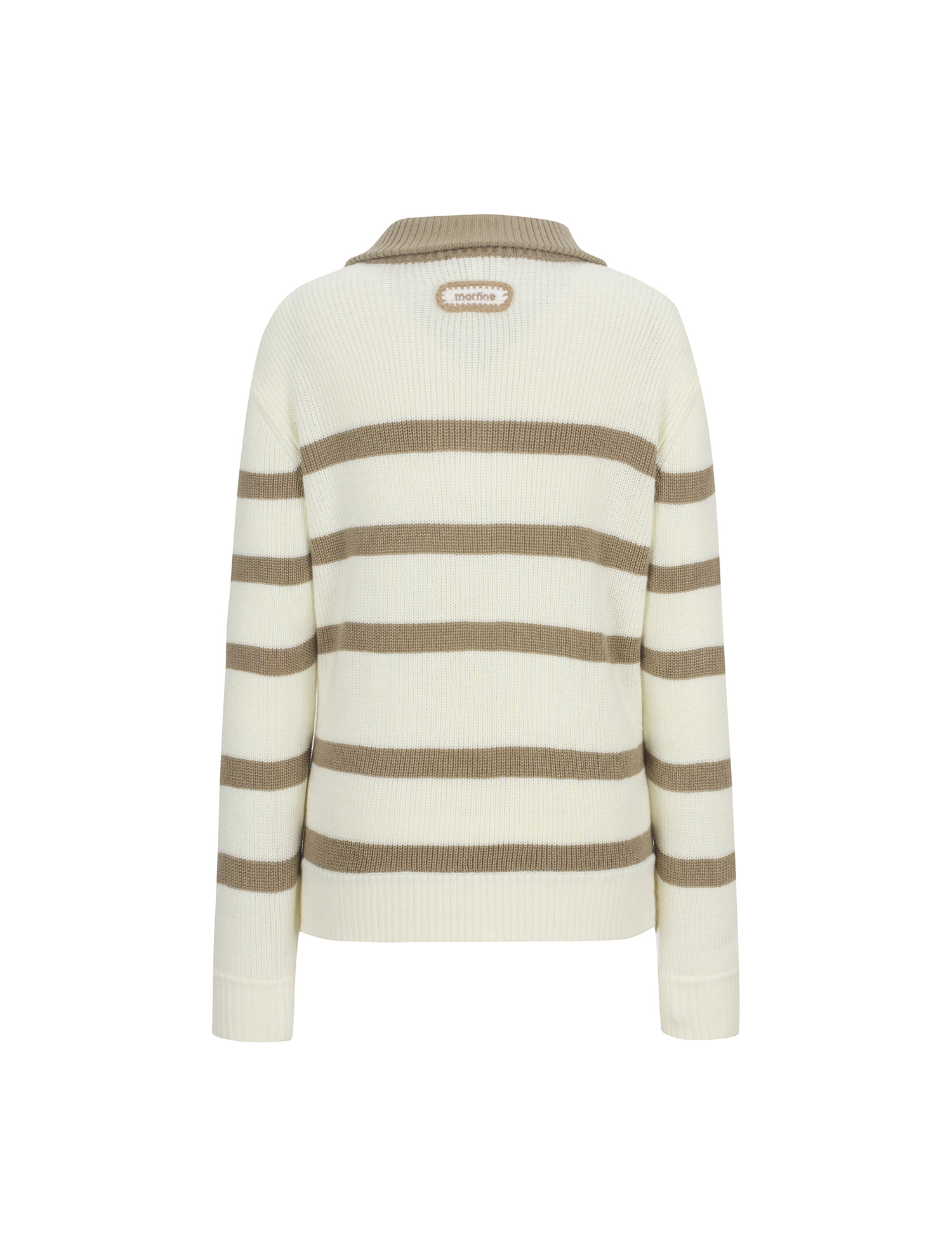 Stripe Half Zip up Knit_OFF-WHITE (QW0ENI30230)