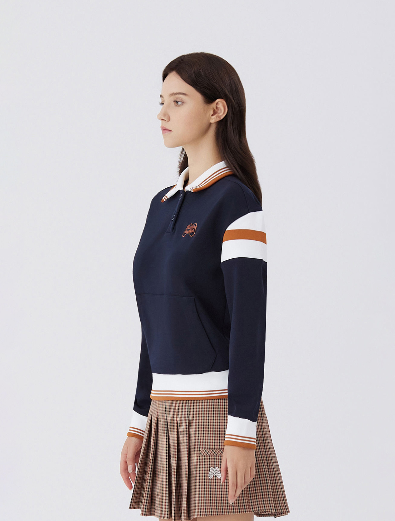 Knit Half Zip up T shirts_NAVY (QW0EKS30249)