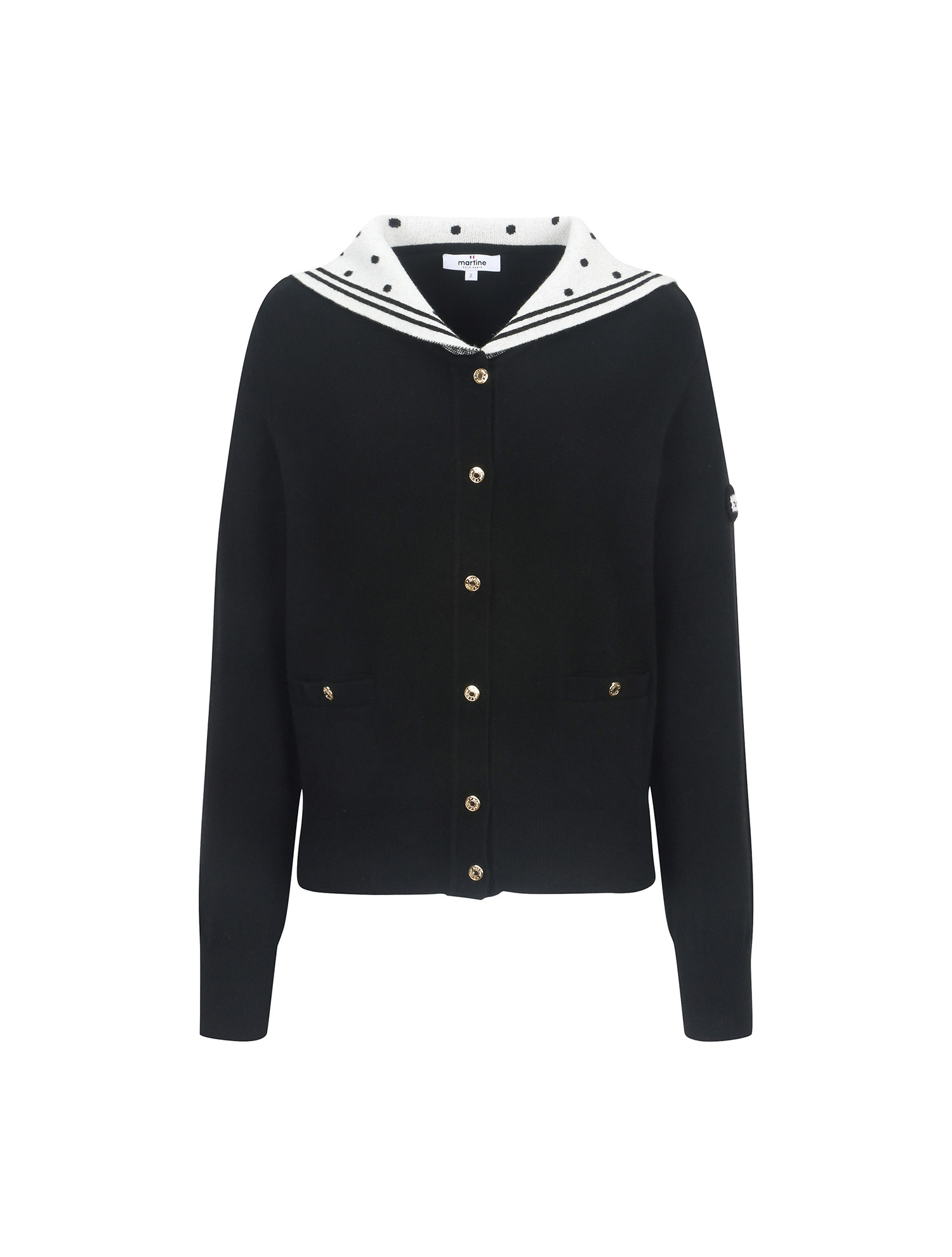 Dot Sailor Cardigan_BLACK (QW0ECD30239)