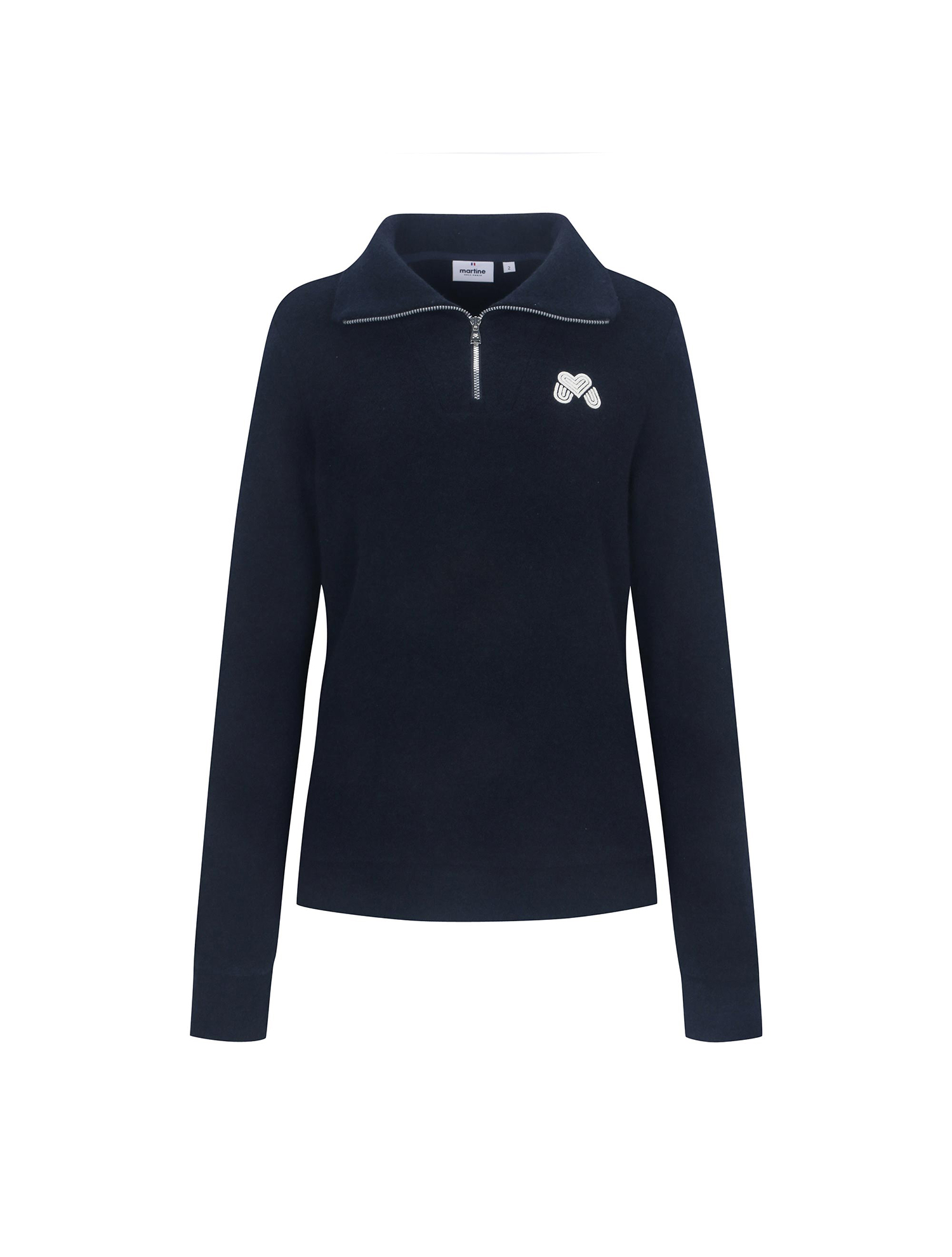 Fluffy Half Zip up T shirts_NAVY (QW0EKS40249)