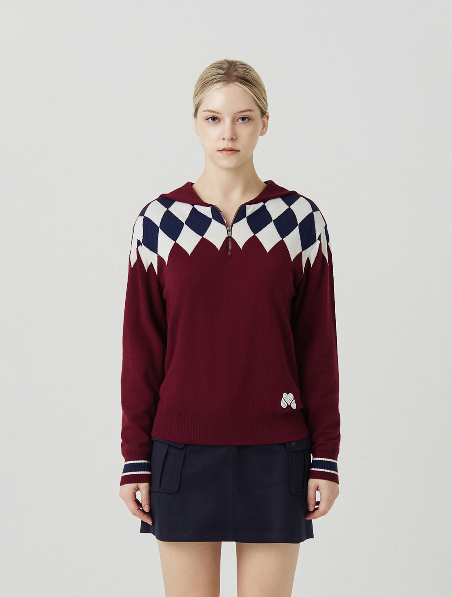 Argyle Sailor Sweater_BURGUNDY (QW0ENI40180)