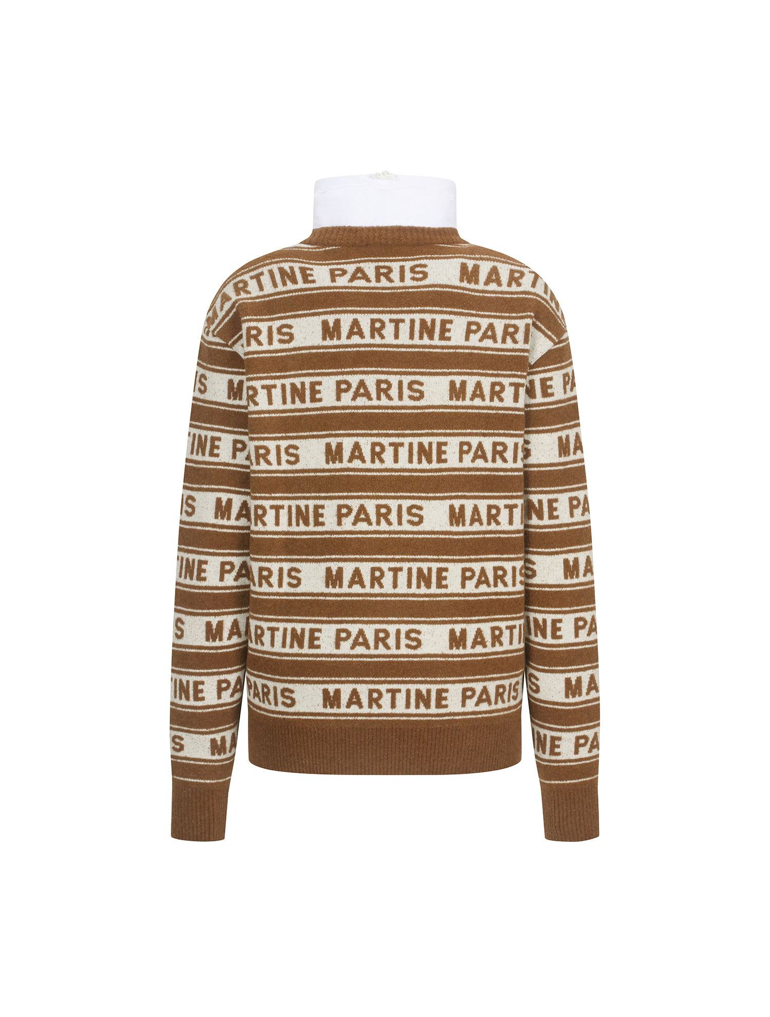 Logo Jacquard Padding Sweater_BROWN (QW0ENI40657)