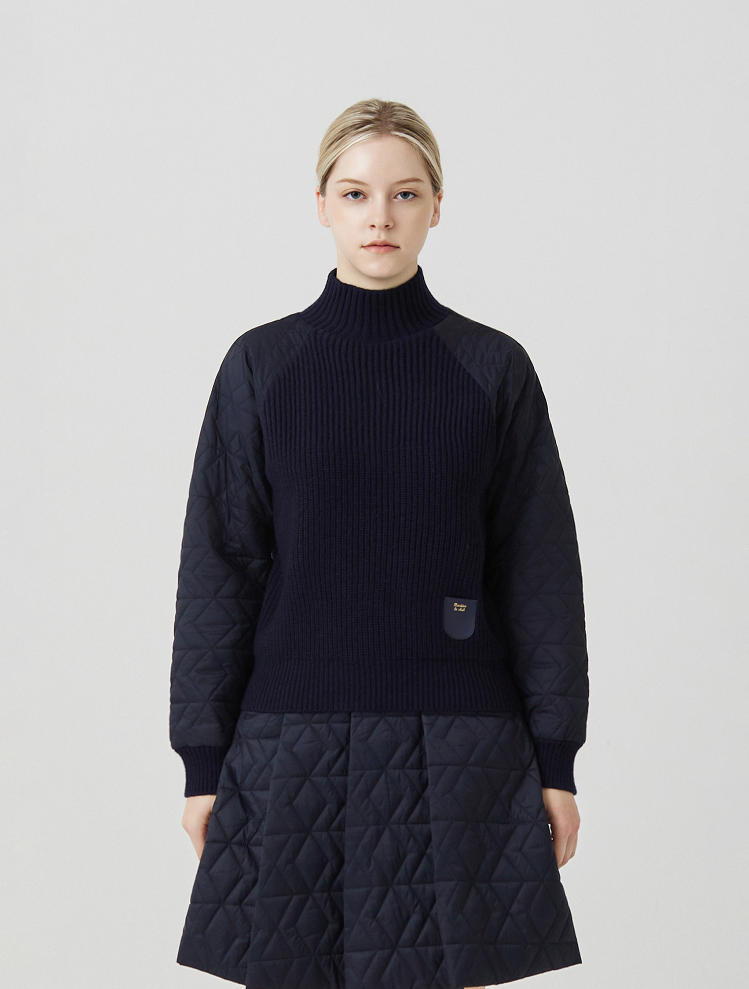 High neck Sweater_NAVY (QW0ENI40249)