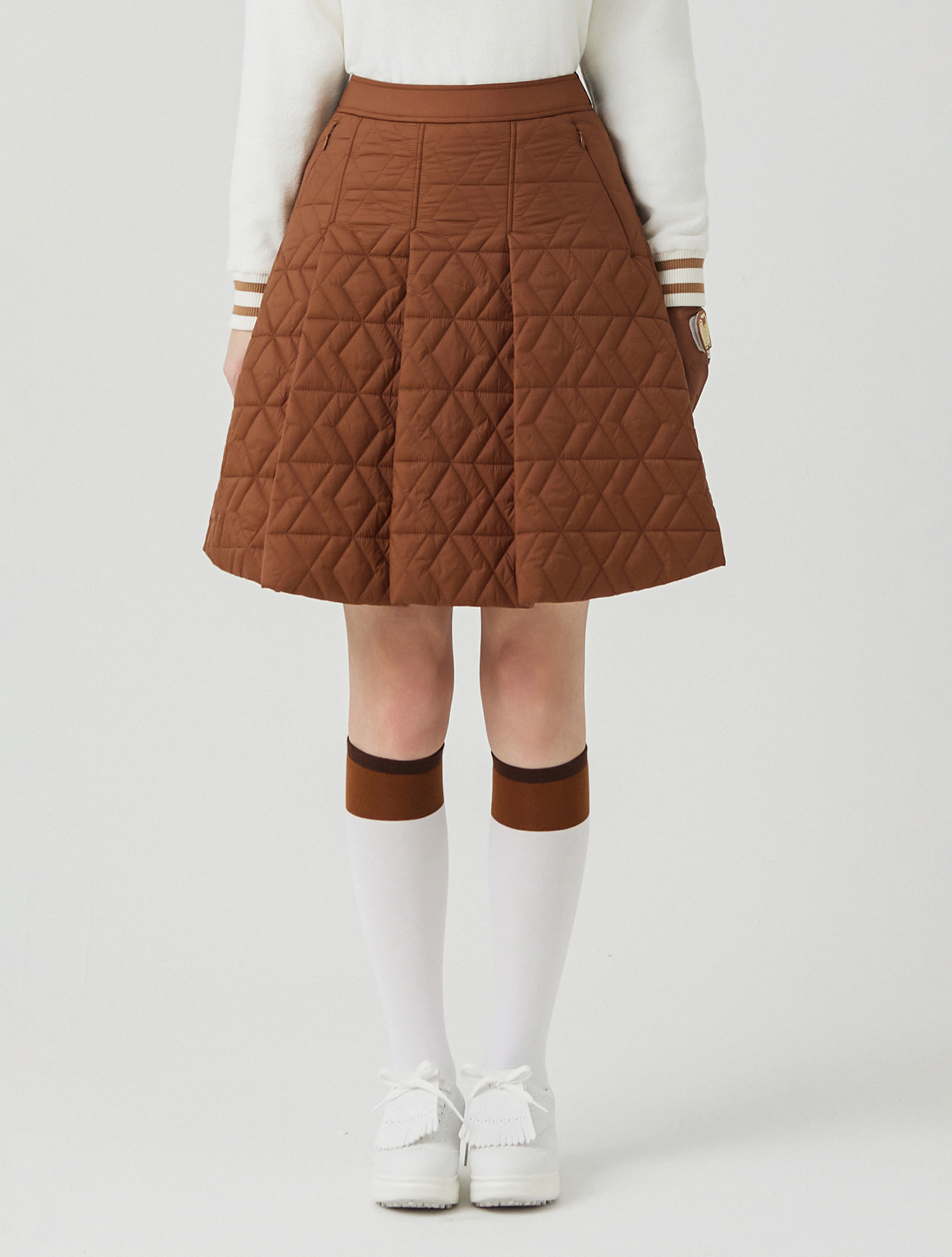 Quilting Skirt_CAMEL (QW0ECU40160)