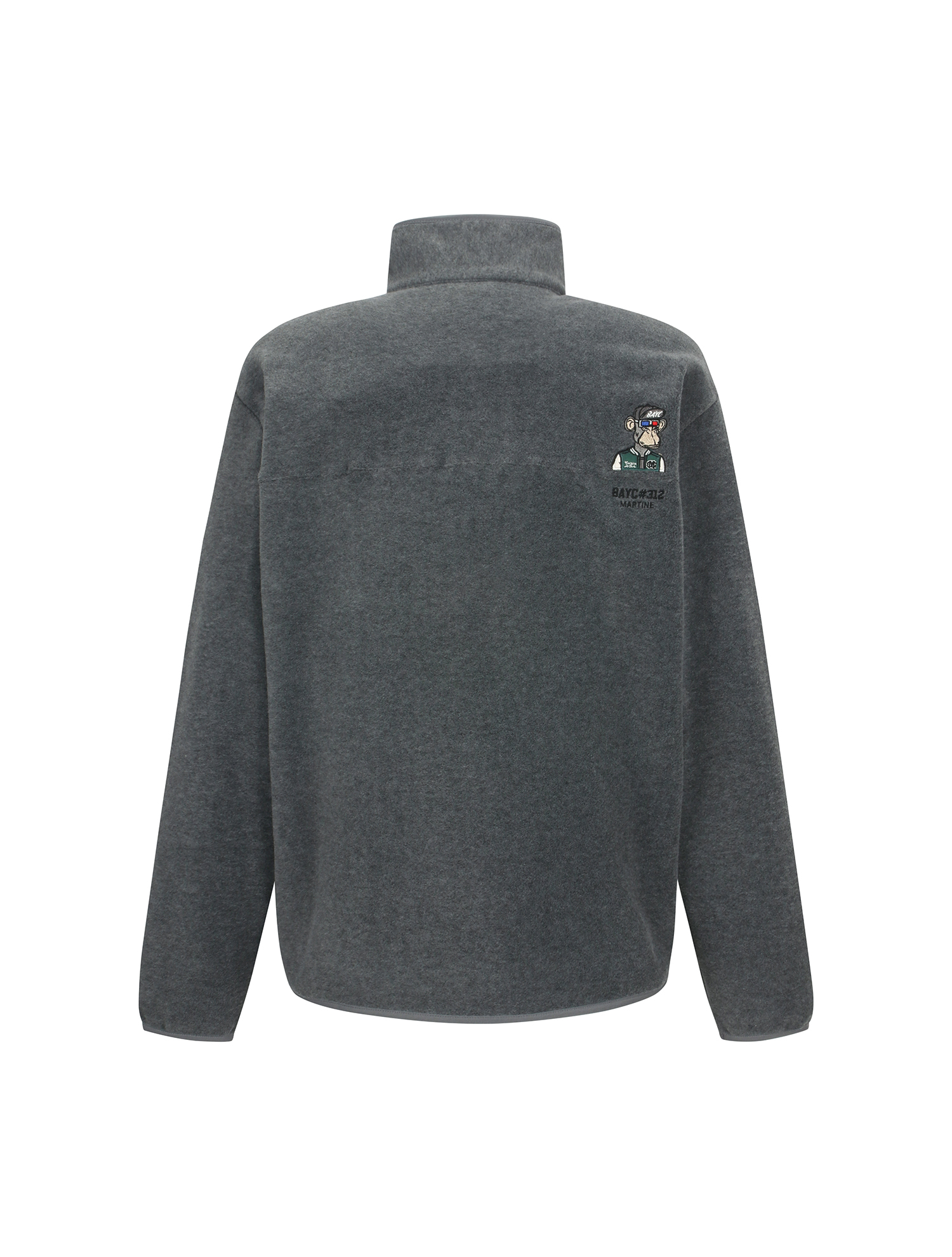 Fleece Button High neck T shirts_GRAY (Men) (QM0EKS40434)