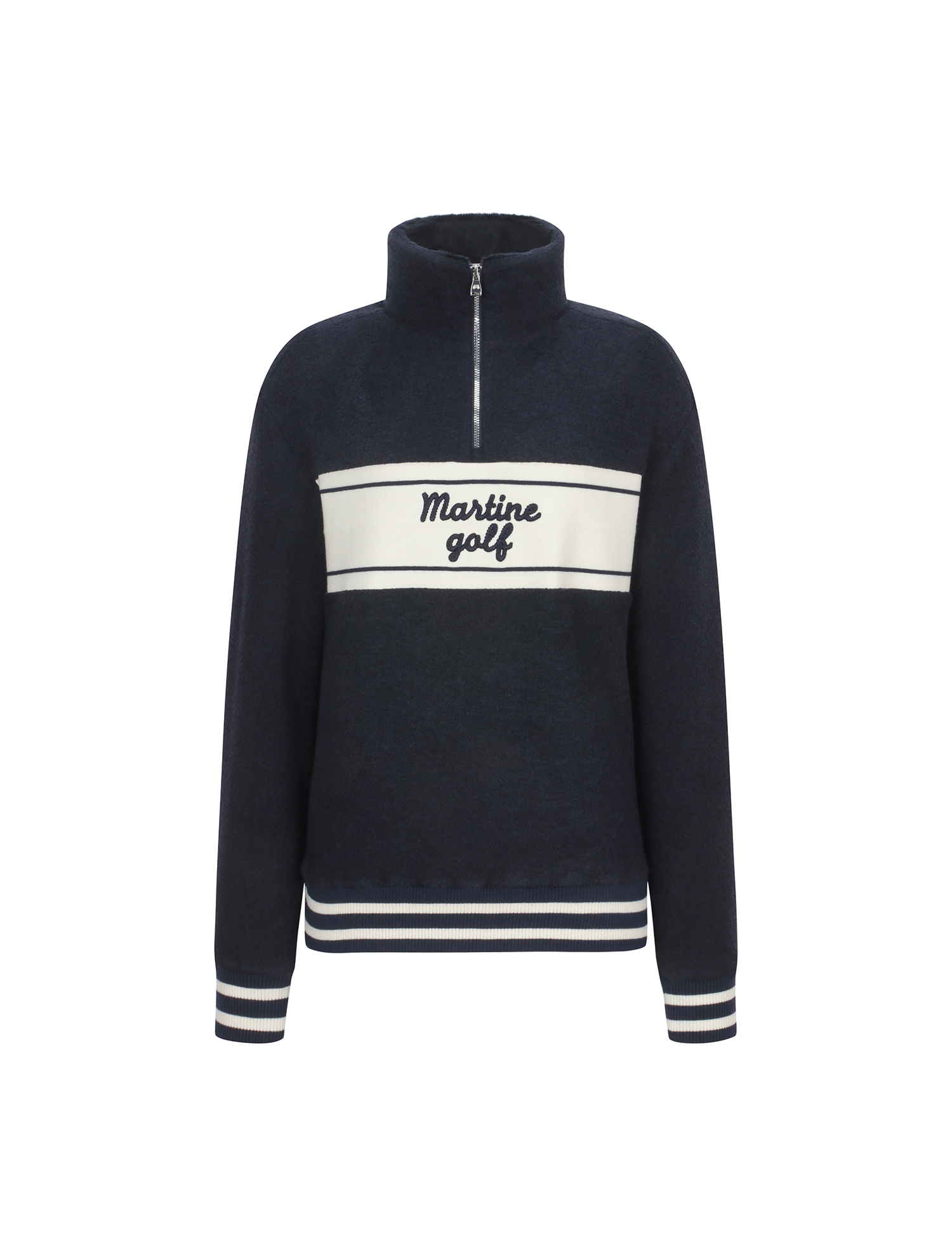 Logo Jacquard Fur Knit_NAVY (QW0EKS40749)