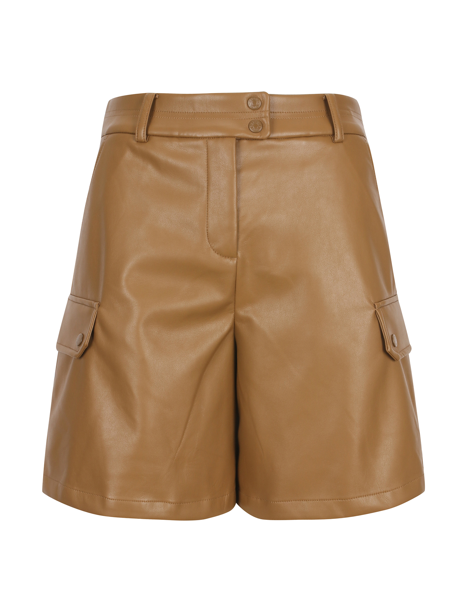 Leather Short Pants_BEIGE (QW0ESL40553)