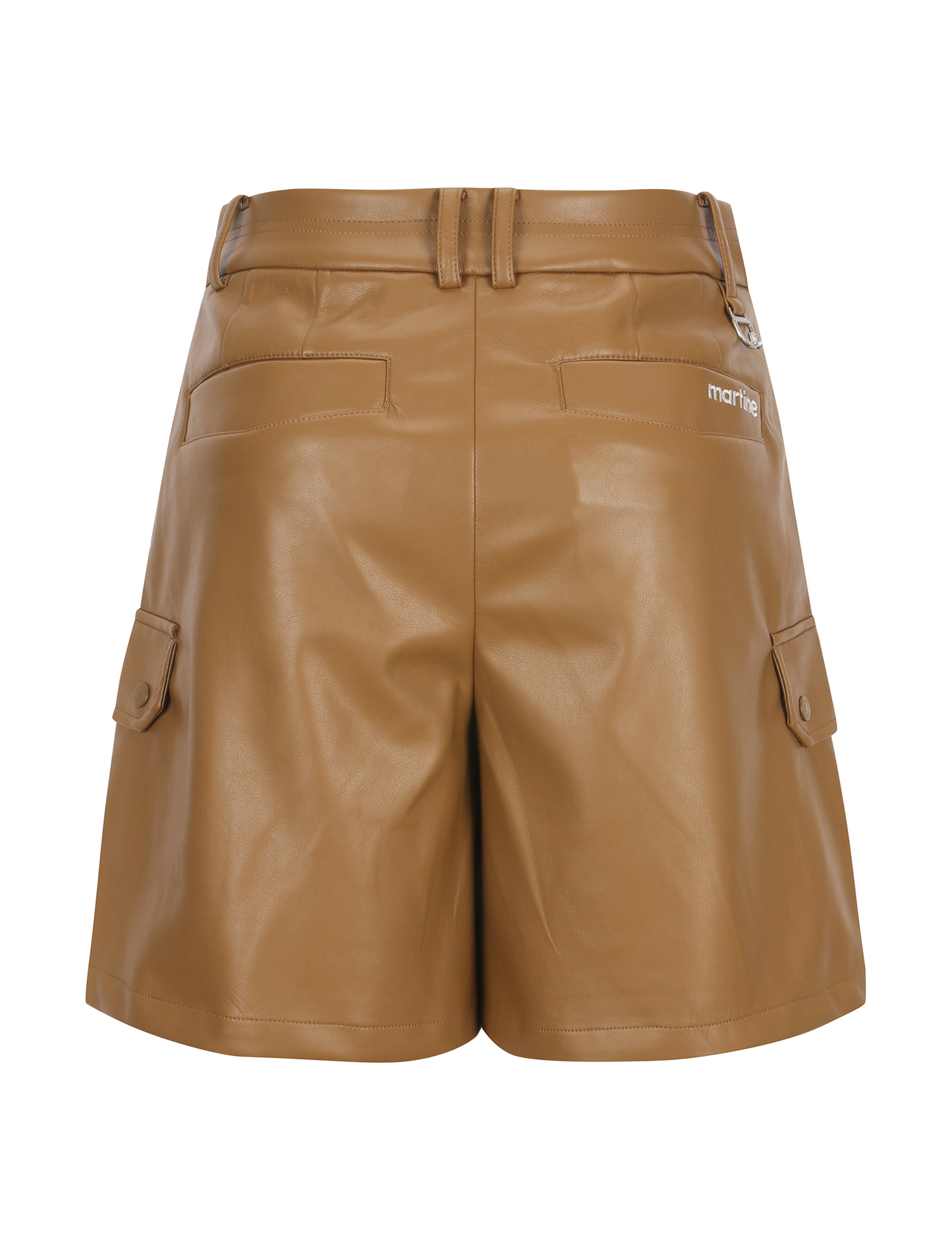 Leather Short Pants_BEIGE (QW0ESL40553)