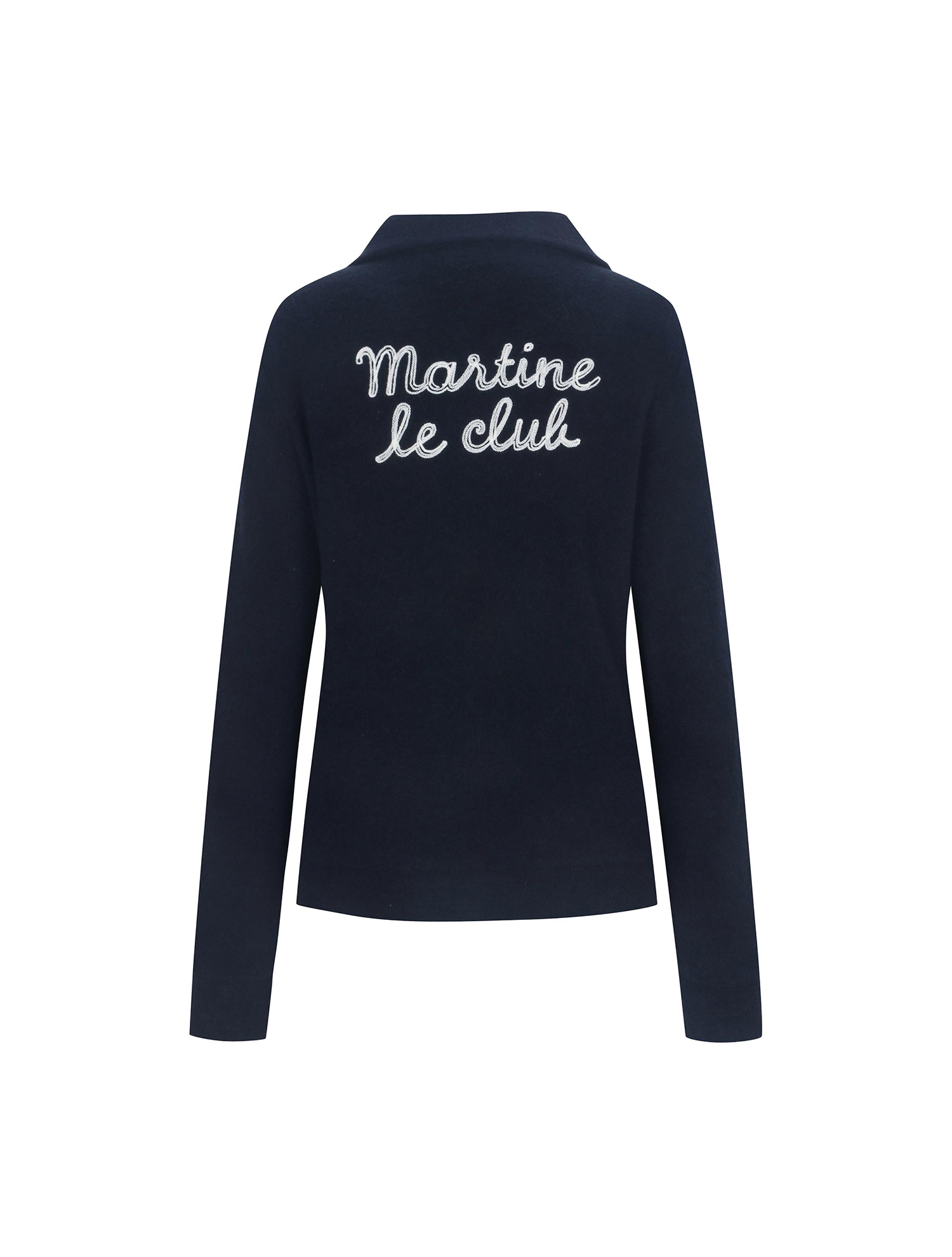 Fluffy Half Zip up T shirts_NAVY (QW0EKS40249)