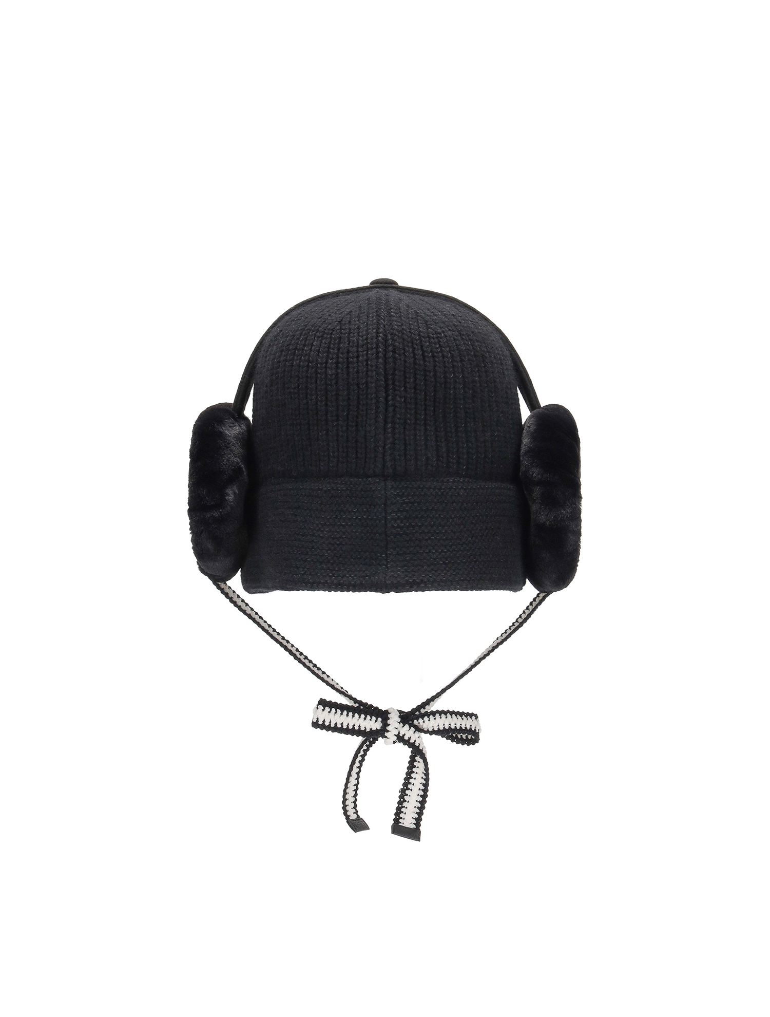 Fur Knit Bucket Hat_BLACK (QWAECP40539)