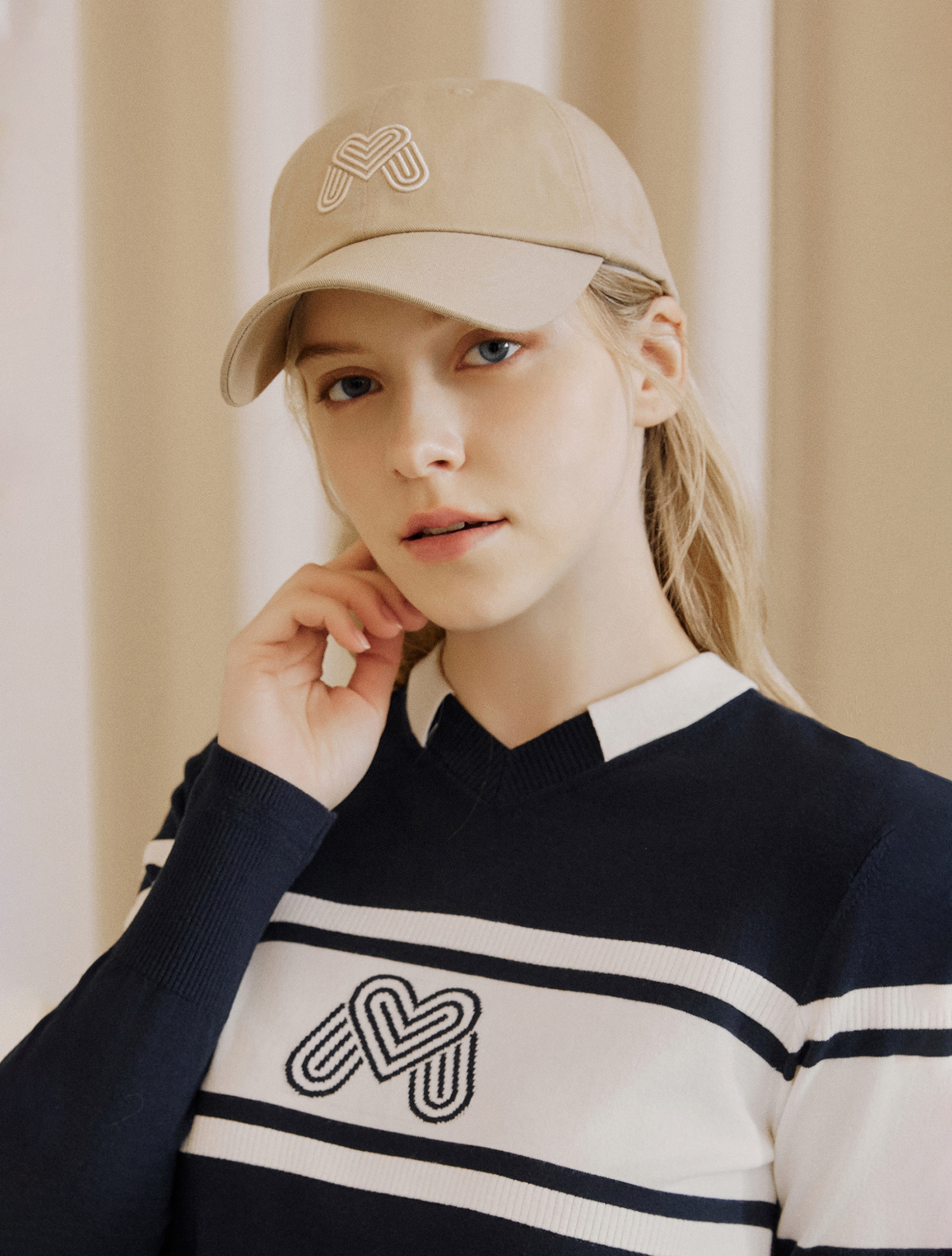 [ONLINE EXCLUSIVE] Big Symbol Logo Ball Cap_BEIGE (Uni) (QUAFACP00153)