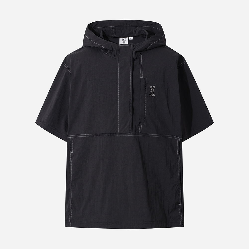 아이스클래쉬 반팔 후드 아노락(BLACK)