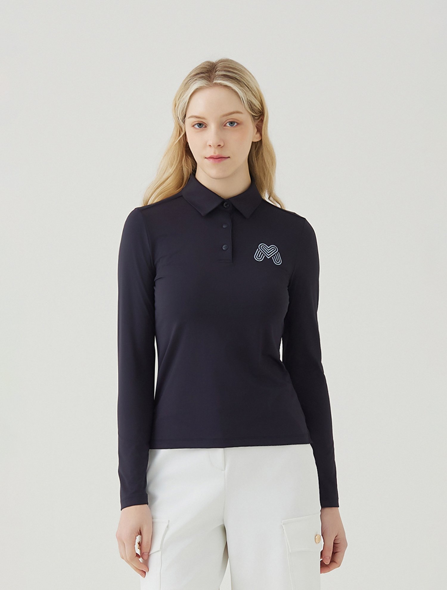 [ONLINE EXCLUSIVE] Big Symbol Basic Long Sleeve T-shirts_NAVY (QW0FTTY10149)