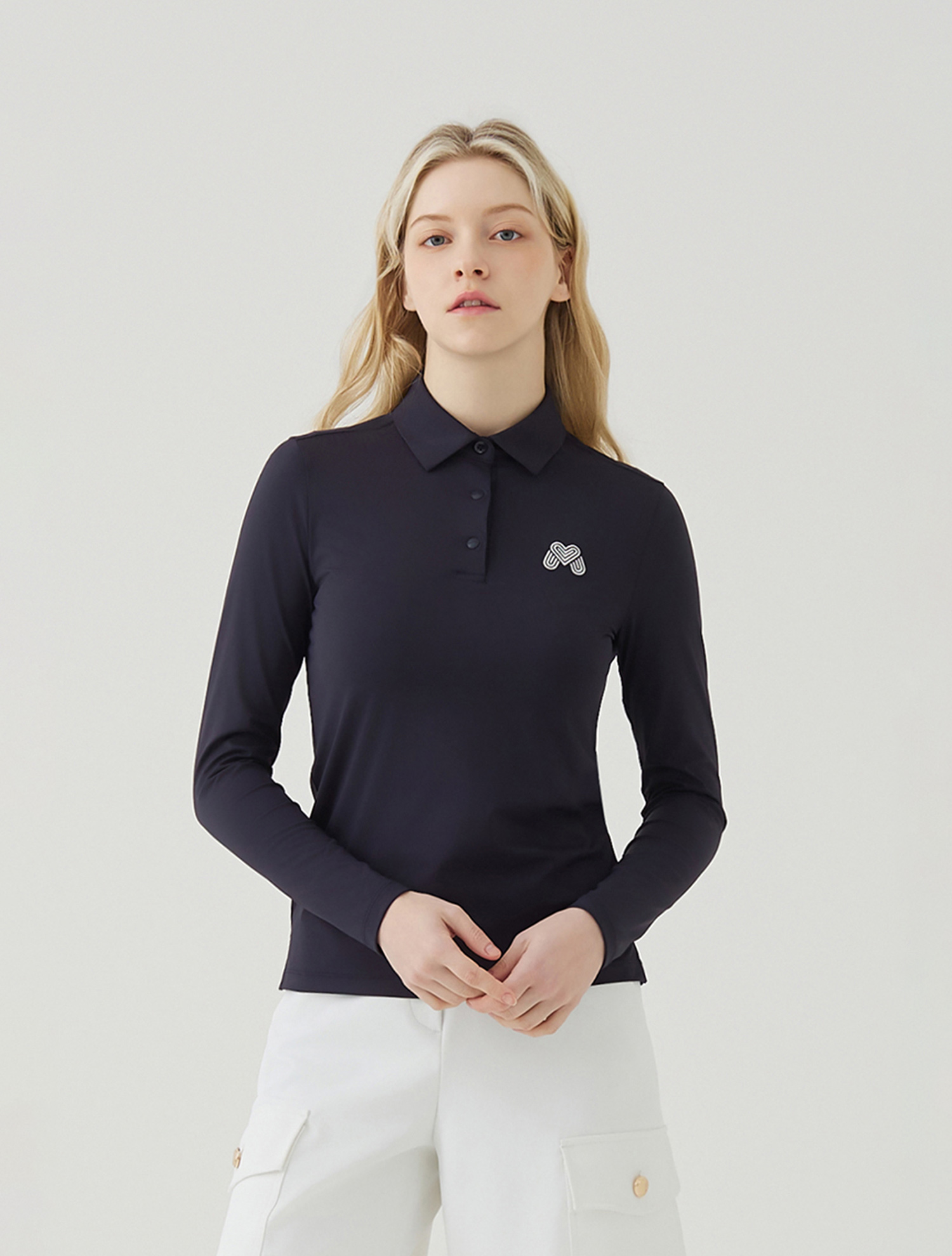 [ONLINE EXCLUSIVE] M Basic Fit Long Sleeve T-shirts_NAVY (QW0FTTY10749)