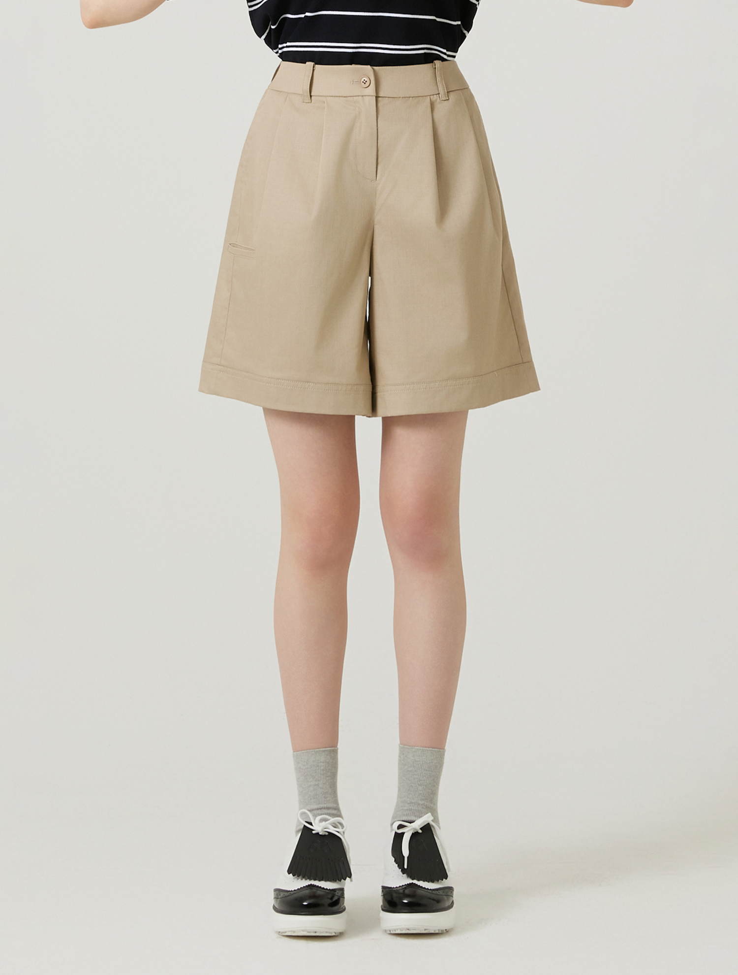 Linen Bermuda Pants_L/BEIGE (QW0FBPS20651)
