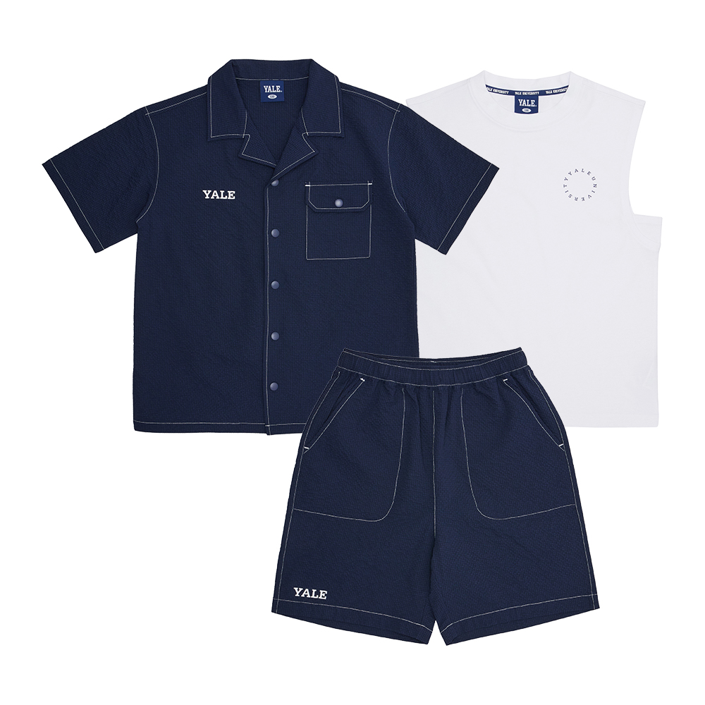 [예일키즈]시어서커 셔츠 3PCS 상하세트 A5M006