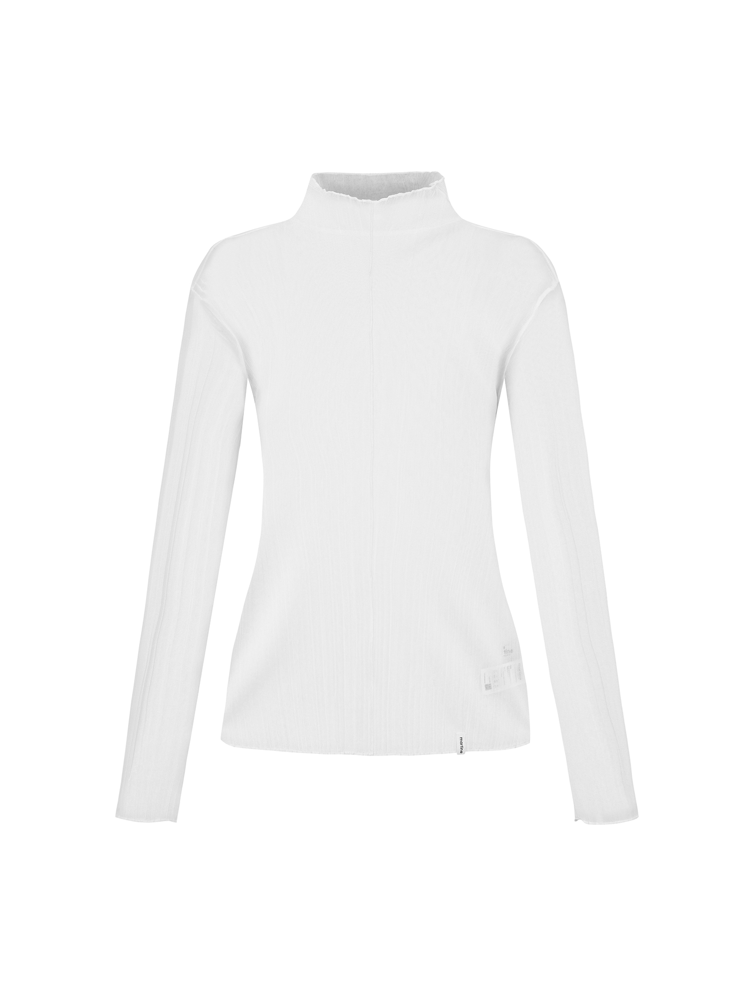 Long-sleeve High neck Crinkle T-shirt_OFF-WHITE (QW0FTTT20730)