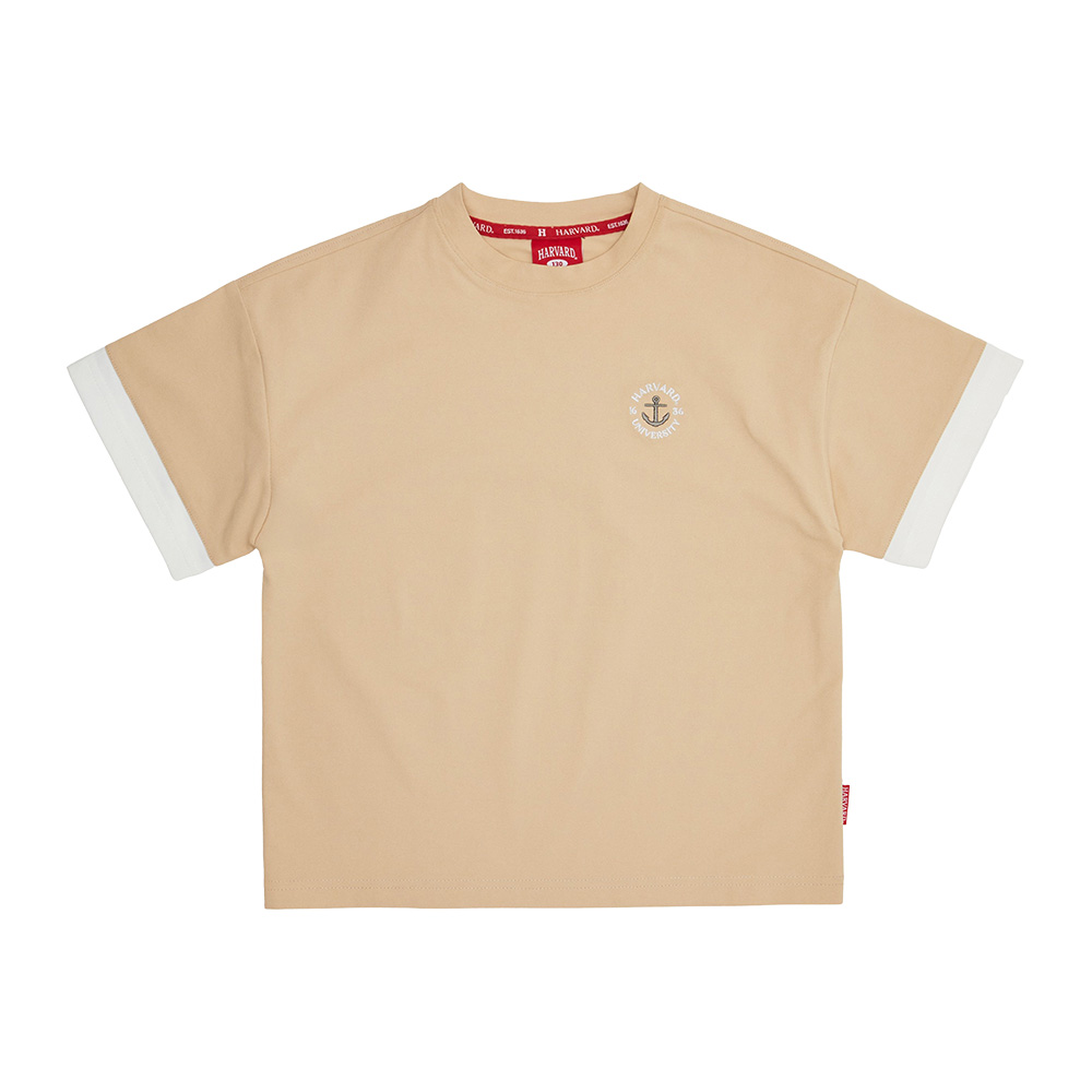 [하버드키즈]데일리 PK 배색 하프 티셔츠 B5M016