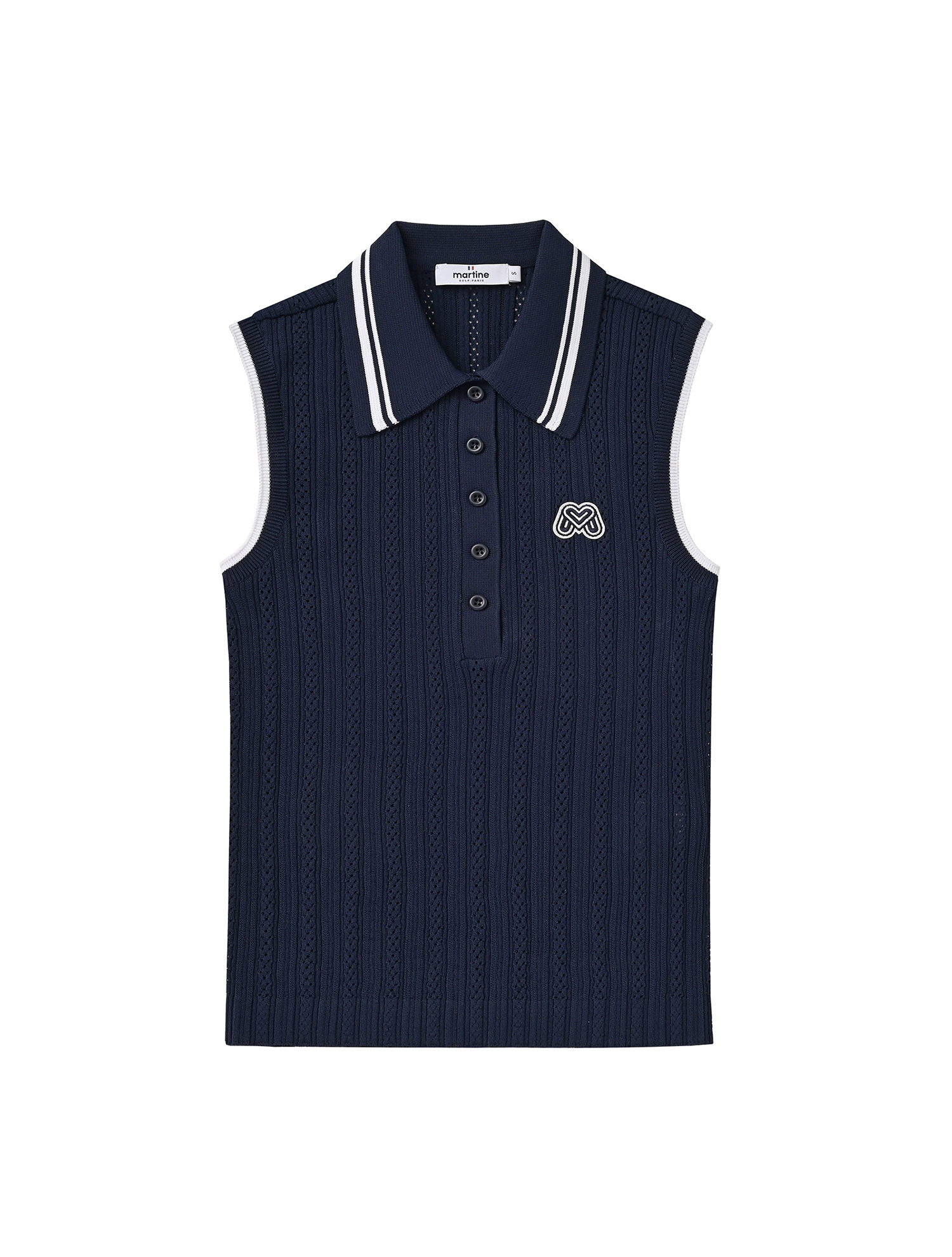 Sleeveless Collar Sweater_Navy (QW0DRD20949)