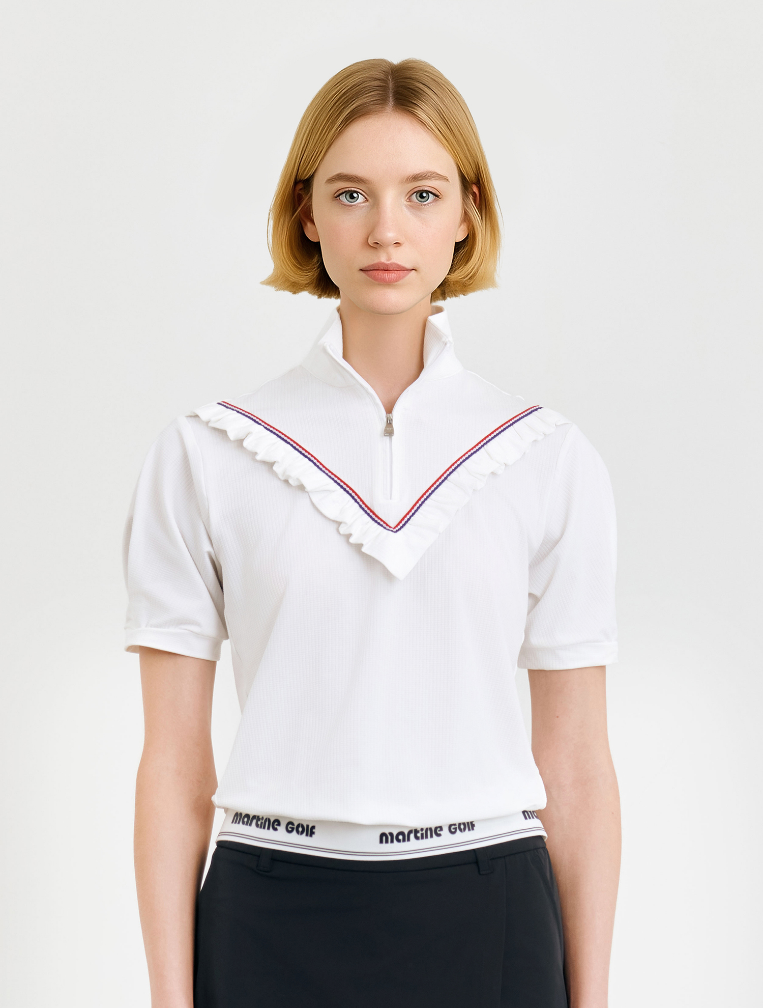 V-neck Point Zip-up Shirts_White (QW0DKS20331)