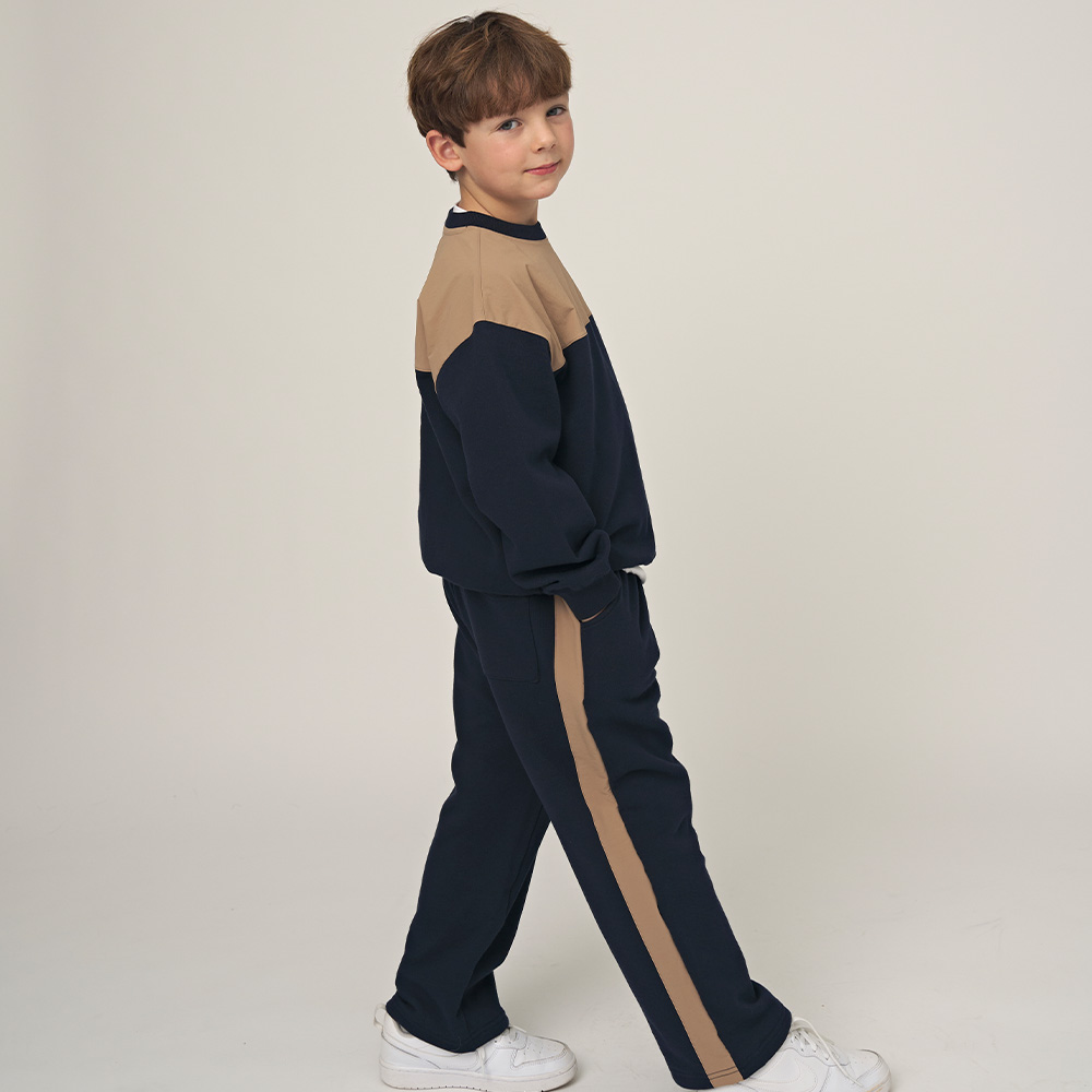 [예일키즈]컬러 배색 상하세트 A5F015