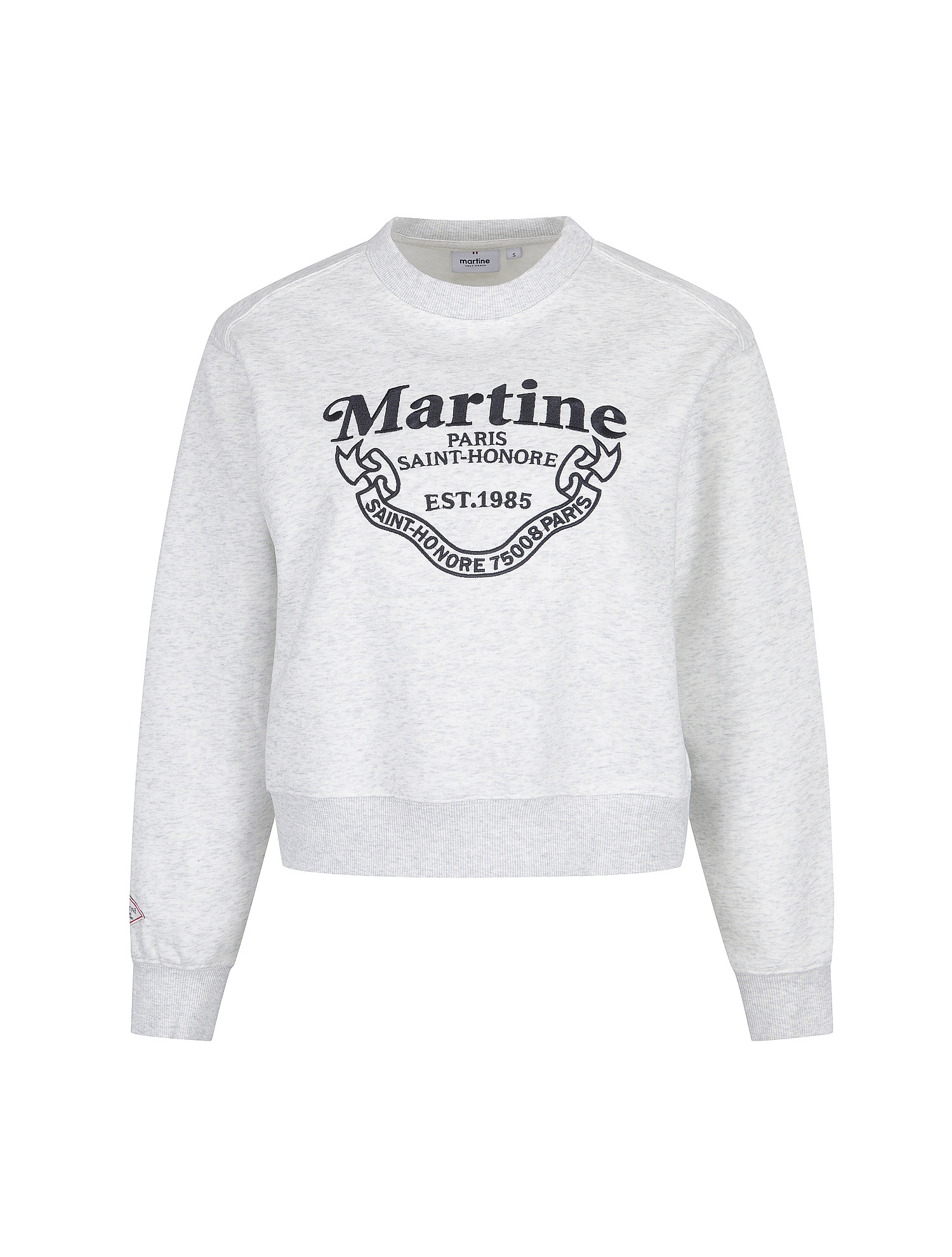 Martine lettering Crop Sweatshirts_L/GRAY (QW0FTTR30232)