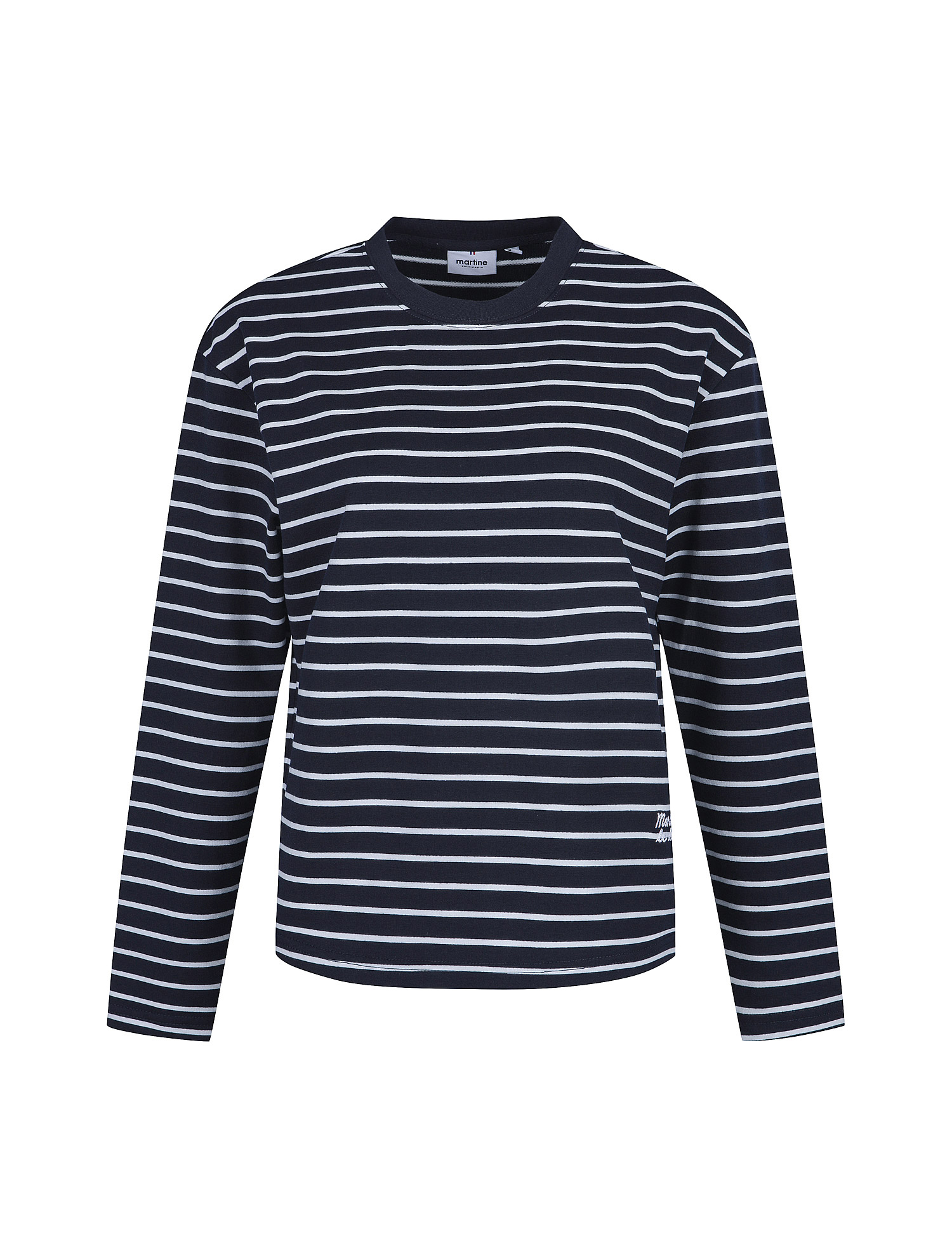 Soft Stripe Round T-shirts_NAVY (QW0FTTR30149)