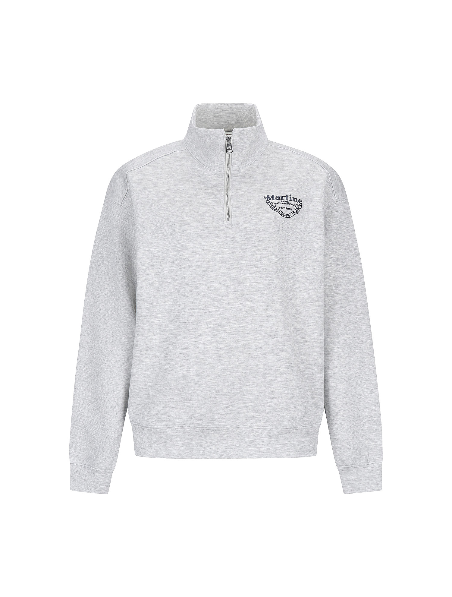High Neck Half zip Sweatshirts_M/GRAY (QW0FTTZ30136)