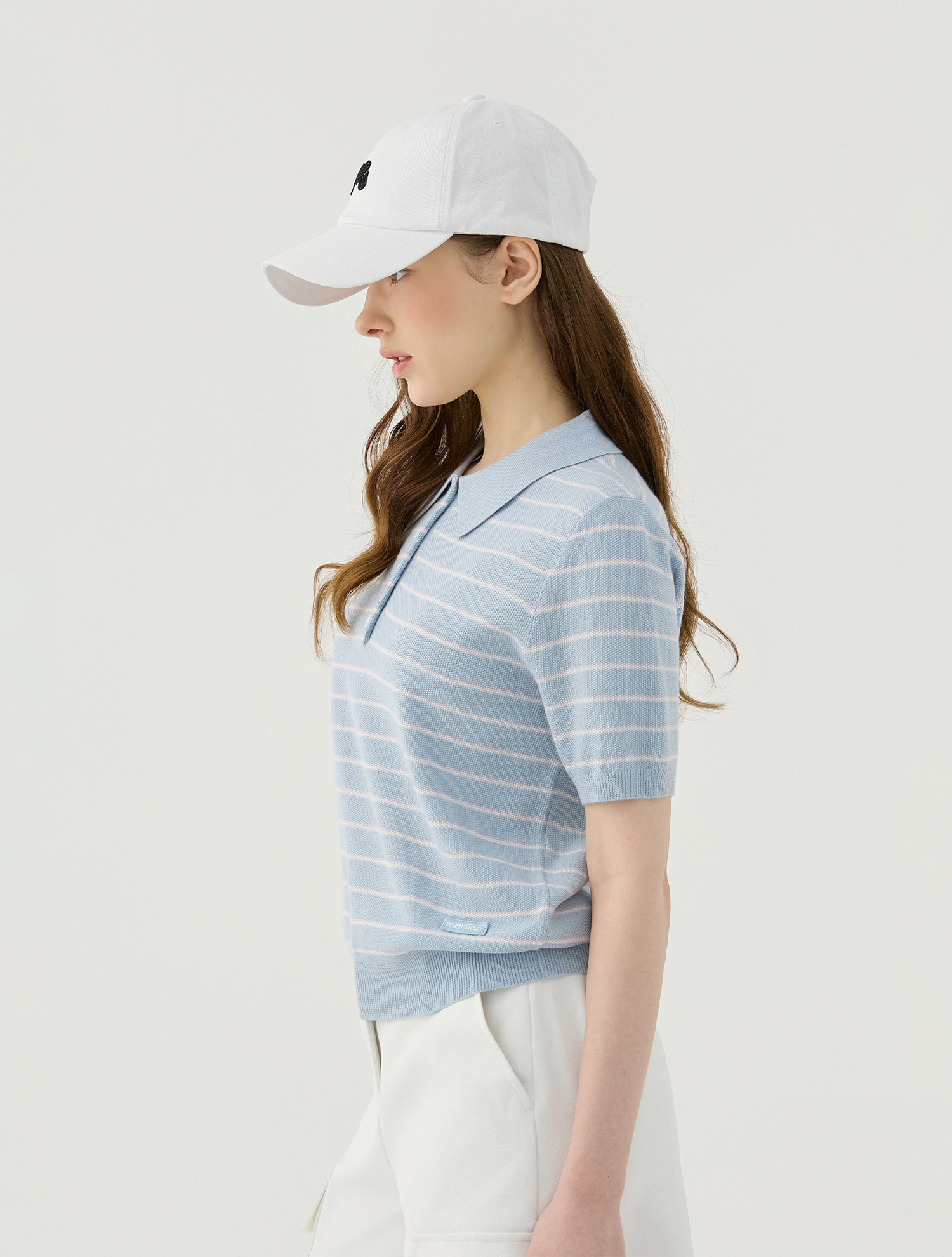 Stripe Collar Knit Pullover_BLUE (QW0GTSY20243)