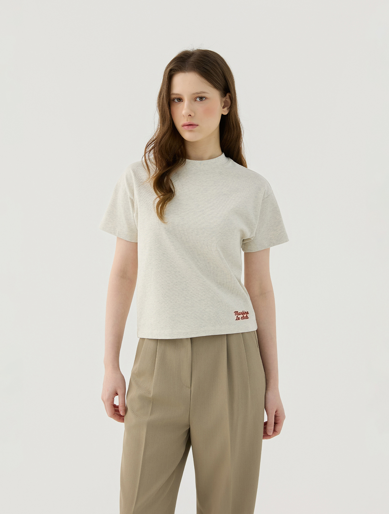 Clean Fit Round T-Shirt_L/GRAY (QW0GTTR20132)