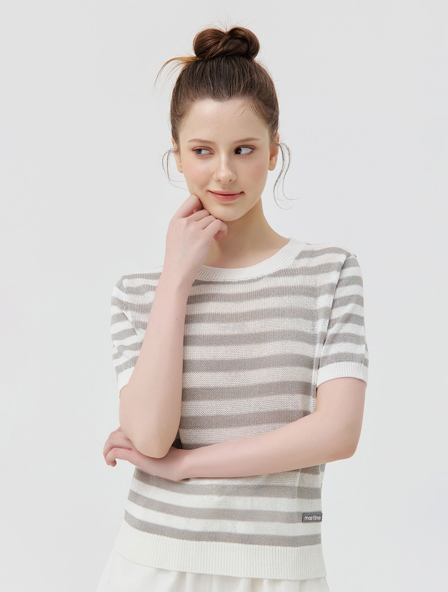 Sheer Marine Stripe Knit_WHITE (QW0GTSR20231)