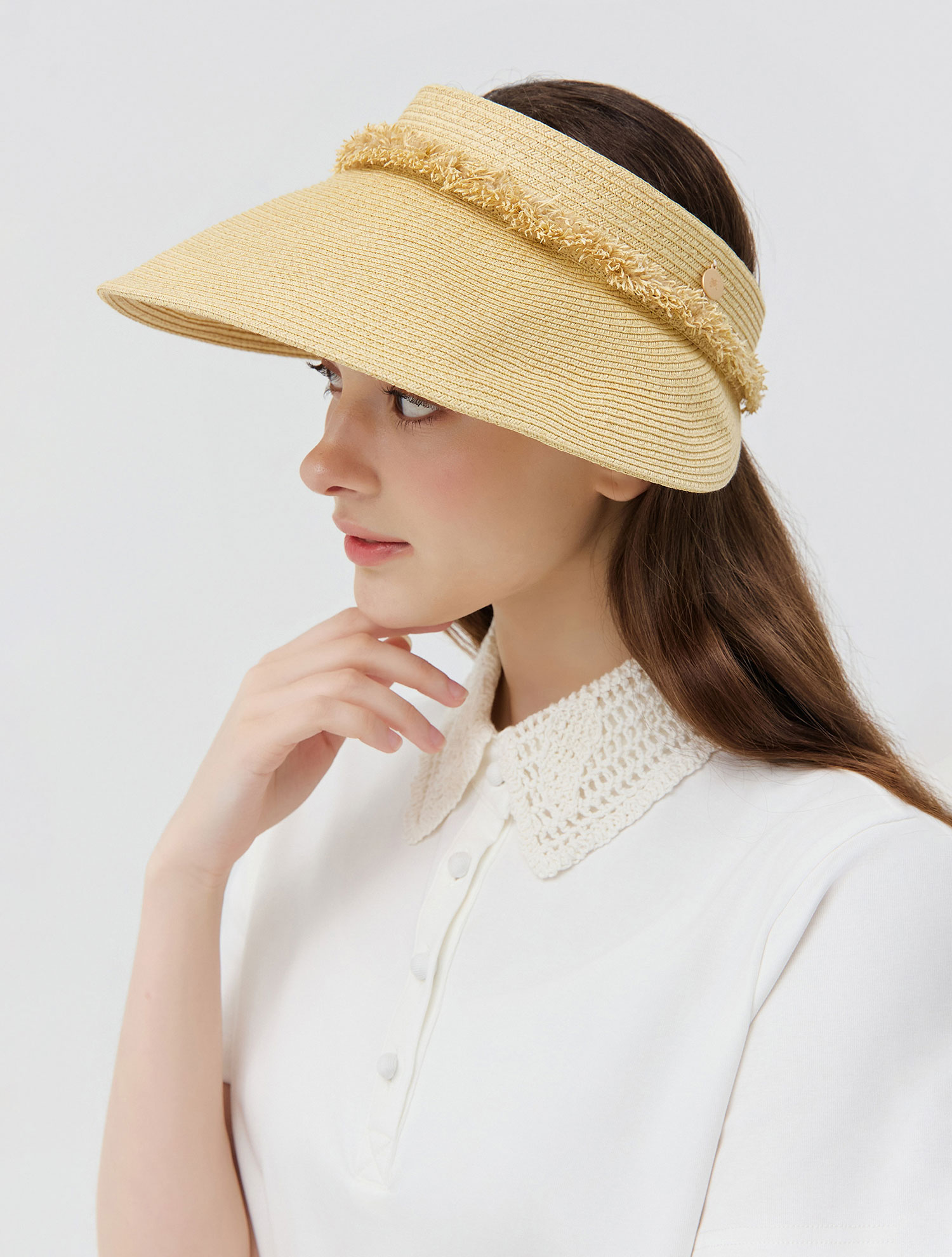 Wide Weaving Sun Visor_BEIGE (QWAGACP20253)