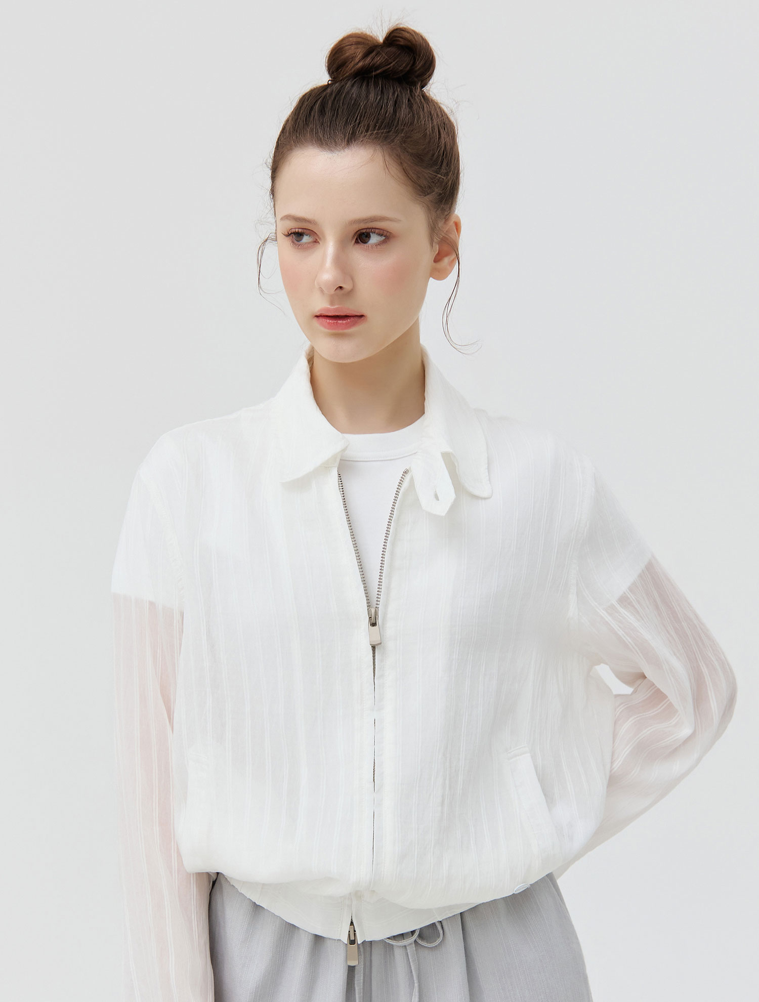 Vertical Stripe Wind Jacket_WHITE (QW0GOJN20231)