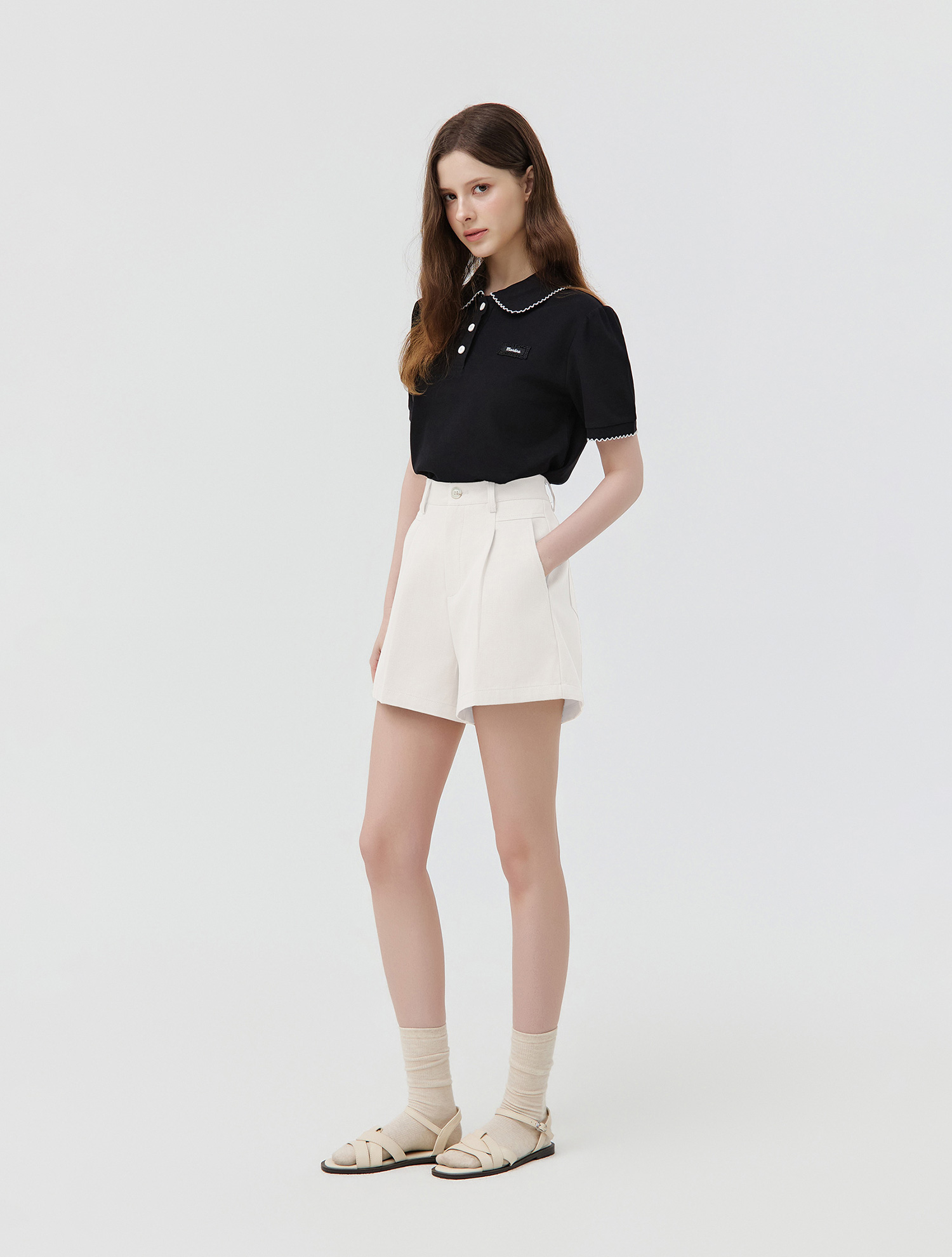 [2차 리오더] A-Line One-Tuck Shorts_IVORY (QW0GBPC20261)