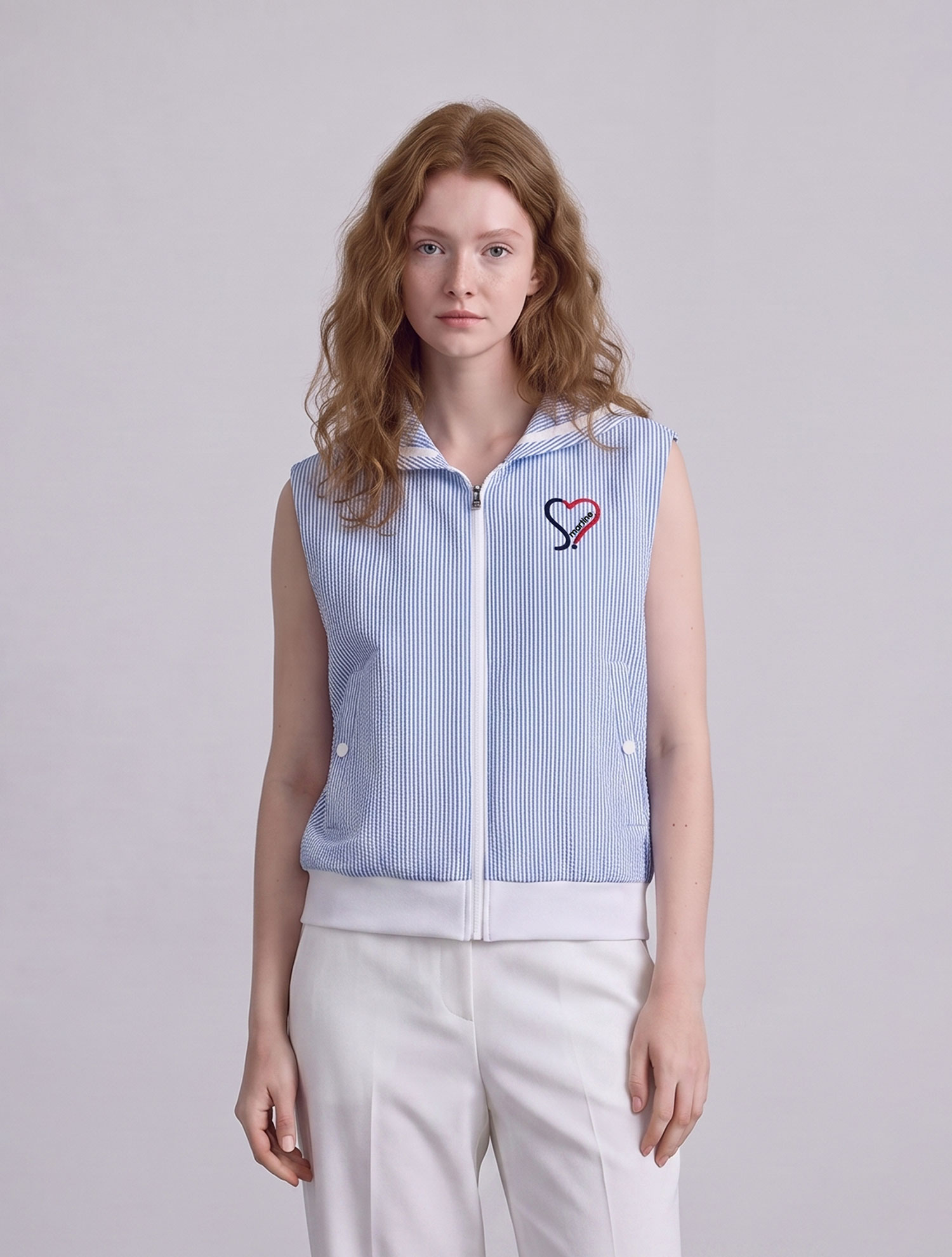 Seersucker Woven Vest_Blue (QW0EWV20143)